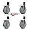 Service Caster 6'' Gray Poly Swivel 1-3/4'' Expanding Stem Caster Set Total Lock Brake, 4PK SCC-EXTTL20S614-PPUB-134-4 - alternate 4